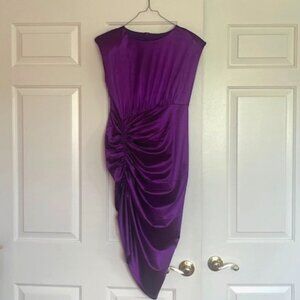 EXPRESS SATIN RUCHED COCKTAIL DRESS